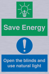 Save Energy open the blinds and use natural light